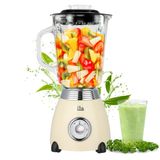 ZLN1207 Retro stand blender, 1,5 l cam hazneli, parçalayıcı, Smoothie makinesi, mikser, paslanmaz çelik bıçak, 2 hız ve nabız fonksiyonu, paslanmaz çelik gövde, güçlü mikser, vintage tasarım