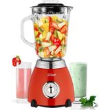 ZLN7057 60'li Yıllar Retro Blender, 6 Bölmeli Metal Bıçak, 1,5 Litre Ml, 500 Watt, Cam, Paslanma - Çok Renkli