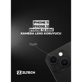 ZLTECH iPhone 11/12/12Mini Uyumlu Kamera Lens Koruyucu - Siyah - iphone 11 12 12Mini