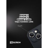 ZLTECH iPhone 11/12/12Mini Uyumlu Taşlı Kamera Lens Koruyucu - Siyah