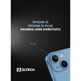 ZLTECH İPhone 15/15Plus Uyumlu Kamera Lens Koruyucu - Mavi