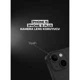 ZLTECH İPhone 15/15Plus Uyumlu Kamera Lens Koruyucu - Siyah
