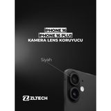 ZLTECH iPhone 16/16Plus Uyumlu Kamera Lens Koruyucu - Siyah