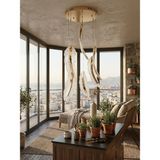 ZM Aydınlatma 7'li Yaprak Model Ledli Avize - Gold Rose
