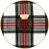 Zm Decor Beyaz Ekose Tabak 17 cm