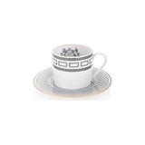 Zm Decor Empire Çay Fincanı - 1 Adet - 180 ml - Beyaz - Gri