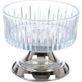 Zm Decor Gümüş Ayaklı Orta Boy Kristal Kase 20CM