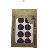 ZM plus Yamaha Koruma Takozu Damla Etiket Sticker Ø28 mm Siyah-Kırmızı