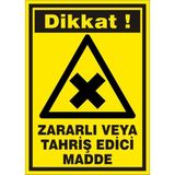 zmir Serifgari Basınçlı Tüpleri Devrilmeye Karşı Zincire Bağla Galvaniz Uyarı Levhası 35 x 50 cm