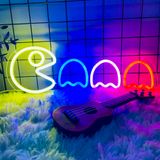 Zmmyuluo Oyun Neon Tabela 1 Adet Hayalet Led Neon Işık 42,4 cm x 15,9 cm Arcade Neon Tabela Led Duvar Tabelası Neon Tabela USB/Anahtarlı Oyun Odası Adam Mağara Yatak Odası için