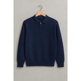 ZMODA SOFT Polo Yaka Fermuarlı Çizgili Old Money Örme Birinci Kalite Yumuşak Uzun Kollu Erkek Kazak