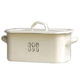 ZMQJEQANBG Pratik Ekmek Kutusu Ekmek Kutusu Büyük Kapasiteli Kapaklı Emaye Ekmek Kutusu Dikdörtgen Ekmek Tutucu Basit Retro Mutfak Ekmek Saklama Alanından Tasarruf (Renk: B)