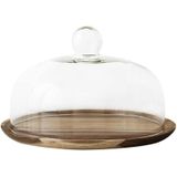ZMQJEQANBG Tepsili Kek Kubbesi Ev Pastası Kutusu Retro Ekmek Tadım Tepsisi Şeffaf Cam Toz Geçirmez Gıda Saklama (20,3 x 20,3 x 15,5 cm)
