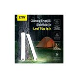 Zmr Light Tube LED Güneş Enerjili Şişirilebilir Tüp Işık 4000MAH Outdoor 24 Saat Kamp & Acil Durum Işığı - Siyah - Beyaz