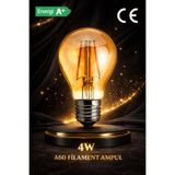 ZMR LUMIXA 4 W A60 LED FİLAMENT AMPUL E 27 DEKORATİF VİNTAGE AYDINLATMA