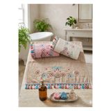 Z&N STYLE Çeyizlik 50x90 Cm. Kanaviçe Çiçek Desenli Püsküllü Kadife Lüks Havlu Seti 3'lü Set
