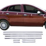 ZNZ Oto Aksesuar Fiat Linea Krom Cam Çıtası 8 Parça P.çelik 2007 Sonrası
