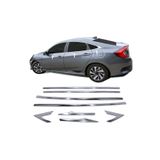ZNZ OTO AKSESUAR Honda Civic Krom Cam Çıtası 4 Kapı 8 Prc P.çelik 2016-2020 Arası
