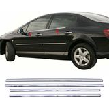 ZNZ Oto Aksesuar Peugeot 407 Krom Cam Çıtası 4 Prç. 2005 ve Üzeri Paslanmaz Çelik