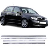 ZNZ Oto Aksesuar Skoda Fabia Hb Krom Cam Çıtası 4 Prç. 1999-2008 Arası Paslanmaz Çelik