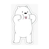 Zobar Markt Dil Çıkaran Beyaz Ayı Sticker Defter Ajanda Planner Laptop Sticker, 5 cm