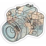 Zobar Markt Zobarmarkt Fotoğraf Makinesi Temalı Defter Ajanda Planner Bullet Journal Laptop Sticker, 7 cm