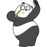 Zobar Markt Zobarmarkt Selfie Çeken Panda Defter Ajanda Planner Bullet Journal Laptop Sticker 6 cm