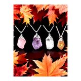 Zodyak Doğal Taş 4 LÜ SET HAM KOLYE UCU METAL ZİNCİRLİ (SERTİFİKALI)(AMETİST-AYTAŞI-PEMBE KUVARS-SİTRİN)