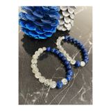 Zodyak Doğal Taş Doğal Taş Çift Bilekliği Necef Taşı Ve Lapis Lazuli Bileklik