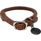 Zoe Pet Atelier Kahverengi Paracord Deri Köpek Boyun Tasması