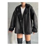 zoe star Kadın Siyah Oversize Ceket
