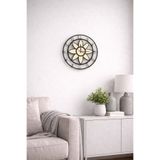 Zoe3 Style Modern Lotus Desenli Siyah-Gold Dekoratif Duvar Saati - Sessiz Mekanizma Z36SS212601