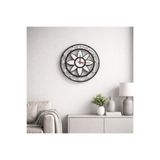 Zoe3 Style Modern Lotus Desenli Siyah-Gumus Dekoratif Duvar Saati - Sessiz Mekanizma Z36SS212601