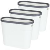 ZOFORTY 3 Paket İnce Plastik Çöp Kovası Çöp Sepeti 3 Galon Saplı Küçük Çöp Kutusu Dikdörtgen Çöp Sepeti Banyo Mutfak Ofis Yurt için