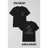 Zoka Wear God Of War Ragnarok Gamer Oyun Ön ve Sırt Baskılı Tişört - L - XL - Siyah