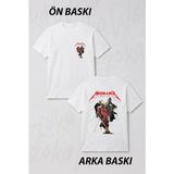 Zoka Wear Lady Justice V2 Metallica Ön ve Sırt Baskılı Tişört - S - M - Beyaz