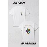 Zoka Wear Metallica Baskili Unisex Ön ve Sırt Baskılı Tişört - Beyaz - L - XL