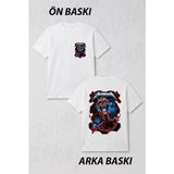 Zoka Wear Metallica Baskili Unisex Siyah Tiso Ön ve Sırt Baskılı Tişört - Beyaz - S - M