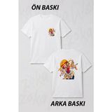Zoka Wear One Piece Hasir Sapka Korsanlari Ön ve Sırt Baskılı Tişört - Beyaz - L - XL
