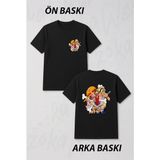 Zoka Wear One Piece Hasir Sapka Korsanlari Ön ve Sırt Baskılı Tişört - S - M - Siyah
