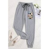 Zoka Wear Unisex One Piece Hasır Şapka Korsanları Karakter Baskılı Eşofman Altı - Gri - L - XL
