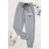 Zoka Wear Unisex Paraşüt Baskılı Eşofman Altı - Gri - L - XL