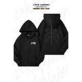 ZOKAWEAR Oversize bape shark fermuar Sırt Baskılı Fermuarlı Kapşonlu Siyah Hırka (2 İplik)