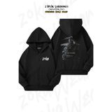 ZOKAWEAR Oversize Elden Ring, Game Sırt Baskılı Fermuarlı Kapşonlu Siyah Hırka (2 İplik)