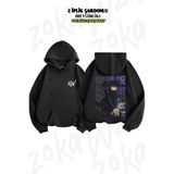 ZOKAWEAR Oversize Jujutsu Kaisen Megumi Fushigur Sırt Baskılı Kapüşonlu Sweatshirt (2 İplik)