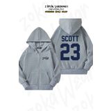 ZOKAWEAR Oversize One Tree Hill,Nathan's Jersey Sırt Baskılı Fermuarlı Kapşonlu Gri Hırka (2 İplik)