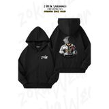 ZOKAWEAR Oversize Pray Ufc Khabib Nurmagomedov Sırt Baskılı Fermuarlı Kapşonlu Siyah Hırka (2 İplik)