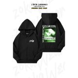 ZOKAWEAR Oversize Silent Hill 2 Classic Sırt Baskılı Fermuarlı Kapşonlu Siyah Hırka (2 İplik)