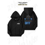 ZOKAWEAR Oversize Sporcu Gym No Days Off Sırt Baskılı Fermuarlı Kapşonlu Siyah Hırka (2 İplik)