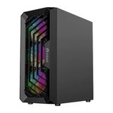 Zoko Chiko 4X12 cm Argb Fan Mesh Panel Temperli Cam Gaming Kasa - Siyah